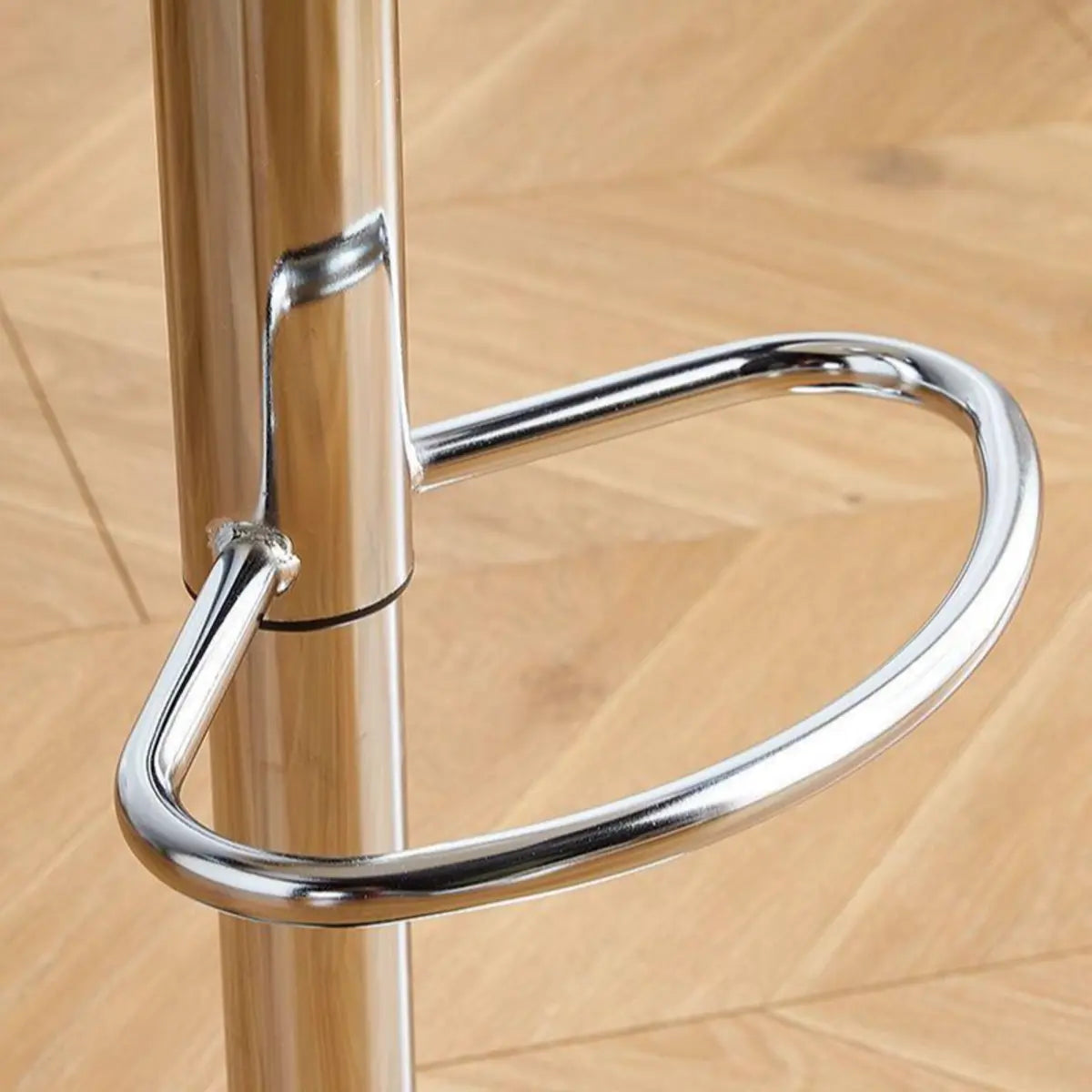 Silver Base Round Metal Adjustable Swivel Bar Stool Image - 10