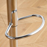 Silver Base Round Metal Adjustable Swivel Bar Stool Image - 10