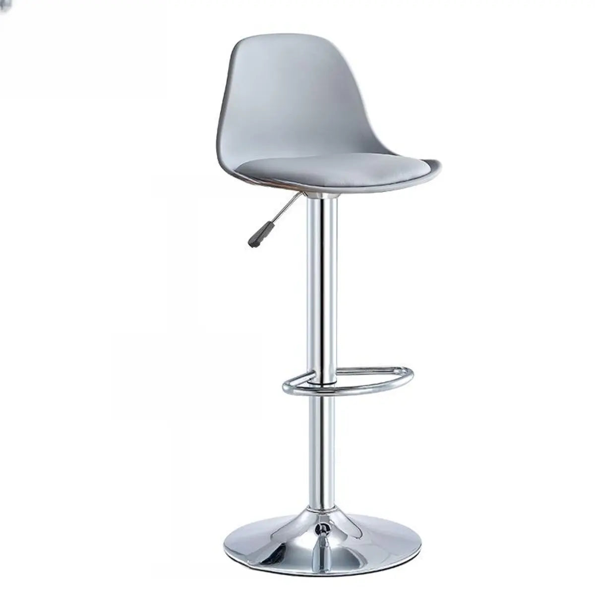 Silver Base Round Metal Adjustable Swivel Bar Stool Image - 11