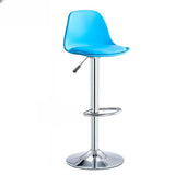 Silver Base Round Metal Adjustable Swivel Bar Stool Image - 13