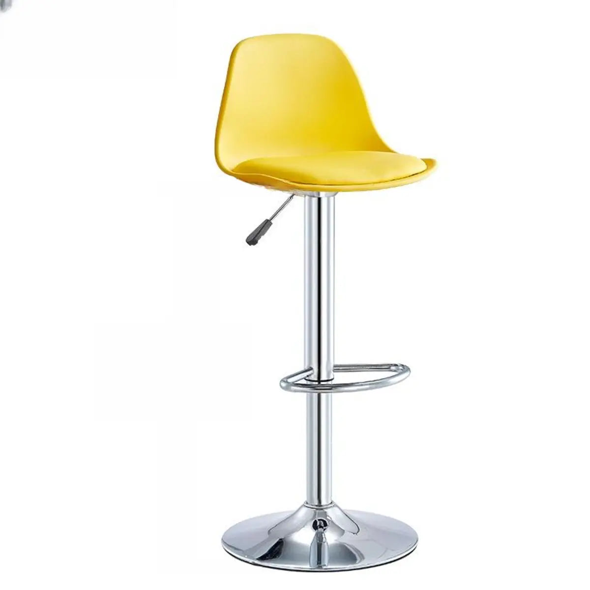 Silver Base Round Metal Adjustable Swivel Bar Stool Image - 14