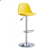 Silver Base Round Metal Adjustable Swivel Bar Stool Image - 14