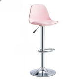 Silver Base Round Metal Adjustable Swivel Bar Stool Image - 3