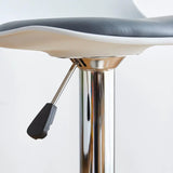 Silver Base Round Metal Adjustable Swivel Bar Stool Image - 8