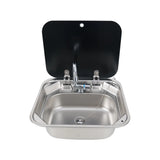 Silver Drop-In Rectangular Stainless Steel Kitchen Sink Image - 9