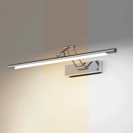 Silver Finish Adjustable Bar Modern Mirror Vanity Light Image - 2