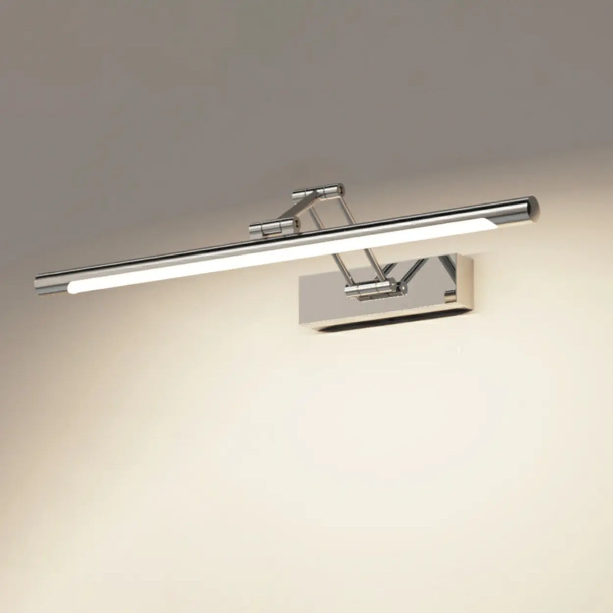 Silver Finish Adjustable Bar Modern Mirror Vanity Light Image - 3