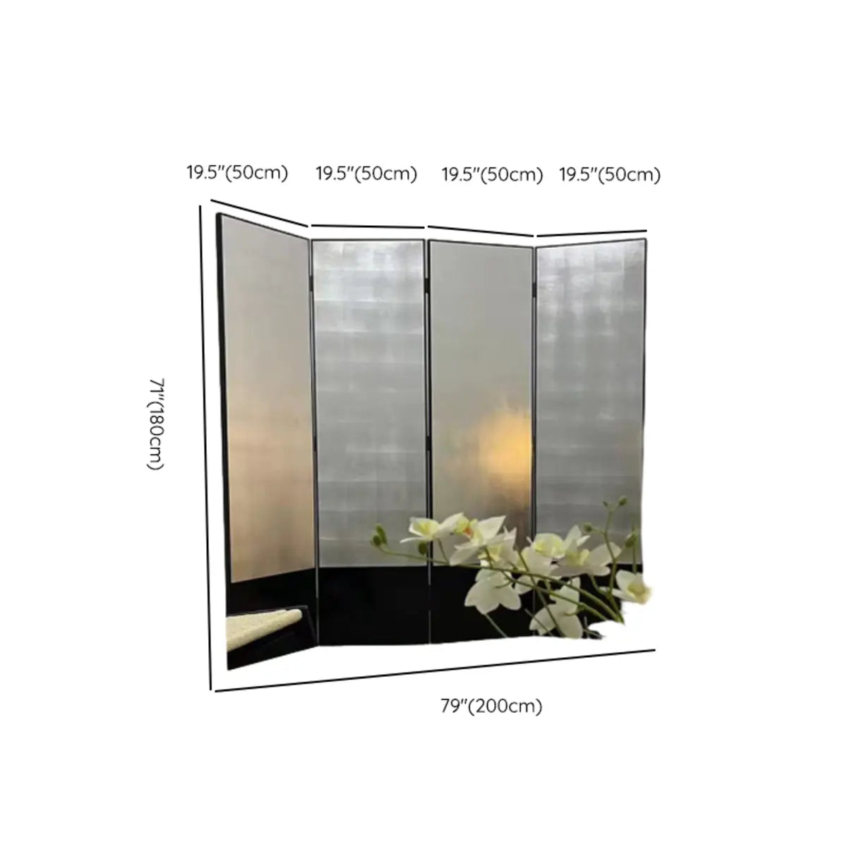 Silver Foldable Alloy Privacy Freestanding Room Divider Image - 12