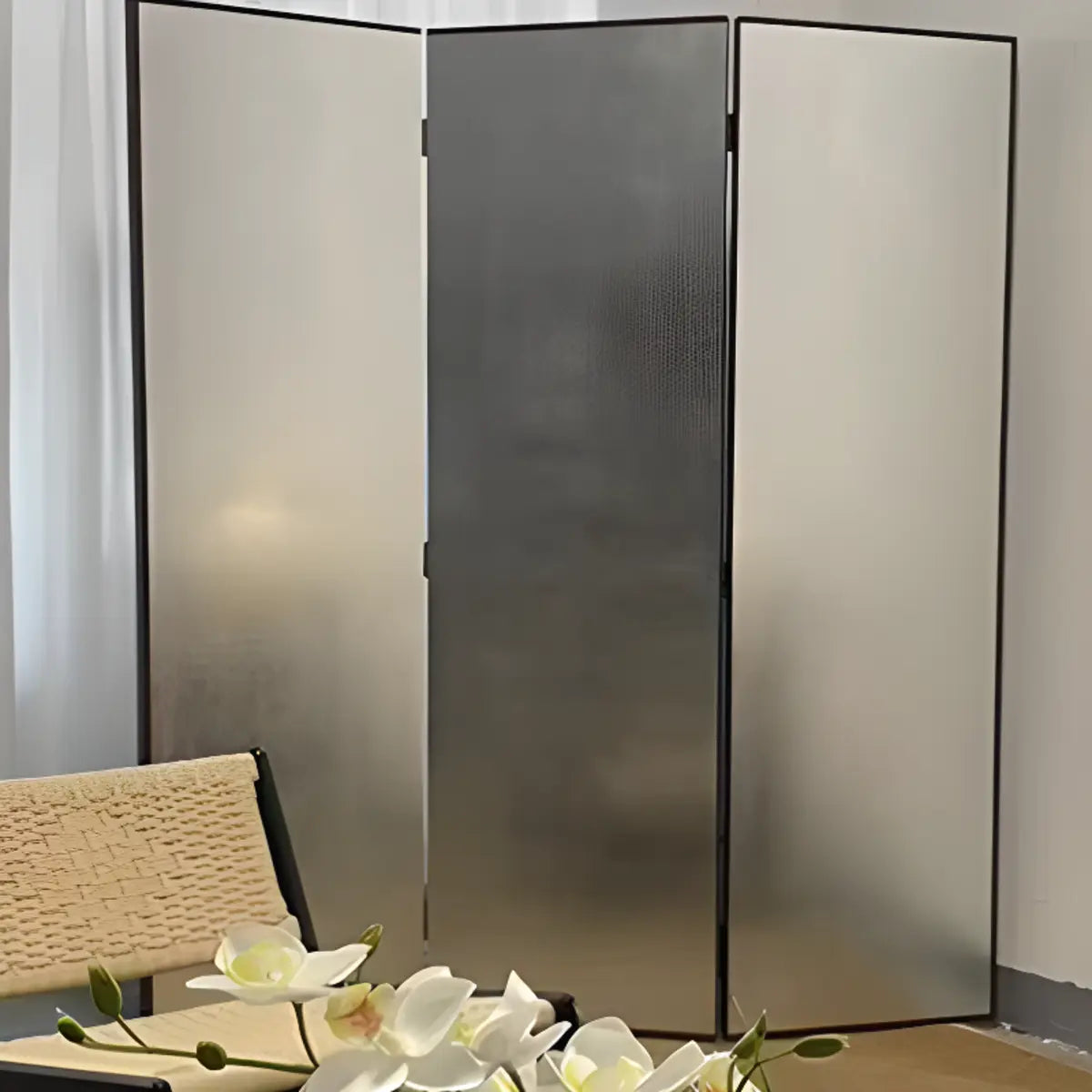 Silver Foldable Alloy Privacy Freestanding Room Divider Image - 8