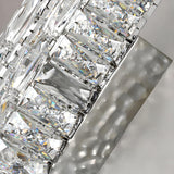 Silver Geometric Clear Crystal Modern Wall Sconce Image - 13