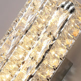 Silver Geometric Clear Crystal Modern Wall Sconce Image - 14