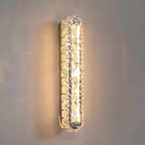 Silver Geometric Clear Crystal Modern Wall Sconce Image - 6