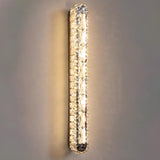 Silver Geometric Clear Crystal Modern Wall Sconce Image - 7