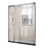 Silver Hardware Sliding Glass Shower Door with Handle Image - 5