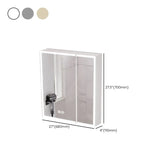 Silver Large Storage Frameless Mirror Medicine Cabinet Image - 34