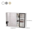 Silver Large Storage Frameless Mirror Medicine Cabinet Image - 38