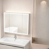 Silver Large Storage Frameless Mirror Medicine Cabinet Image - 8