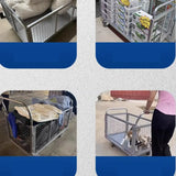 Silver Metal Mesh Handle Utility Cart with Casters Image - 12