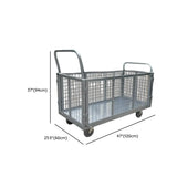 Silver Metal Mesh Handle Utility Cart with Casters #size