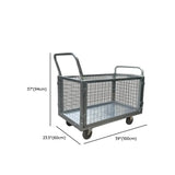 Silver Metal Mesh Handle Utility Cart with Casters Image - 15