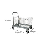 Silver Metal Mesh Handle Utility Cart with Casters Image - 17