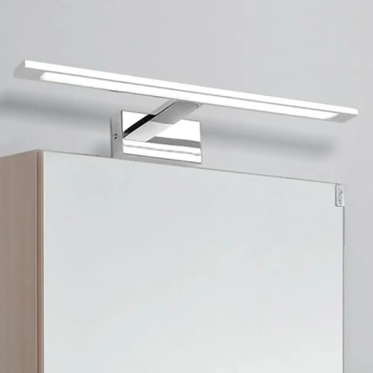 Silver Modern Rectangular LED Bathroom Vanity Light Image - 2