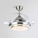 Silver Retractable 4 Plastic Blades Ceiling Fan Light Image - 11