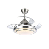 Silver Retractable 4 Plastic Blades Ceiling Fan Light Image - 5