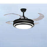 Silver Retractable 4 Plastic Blades Ceiling Fan Light Image - 6