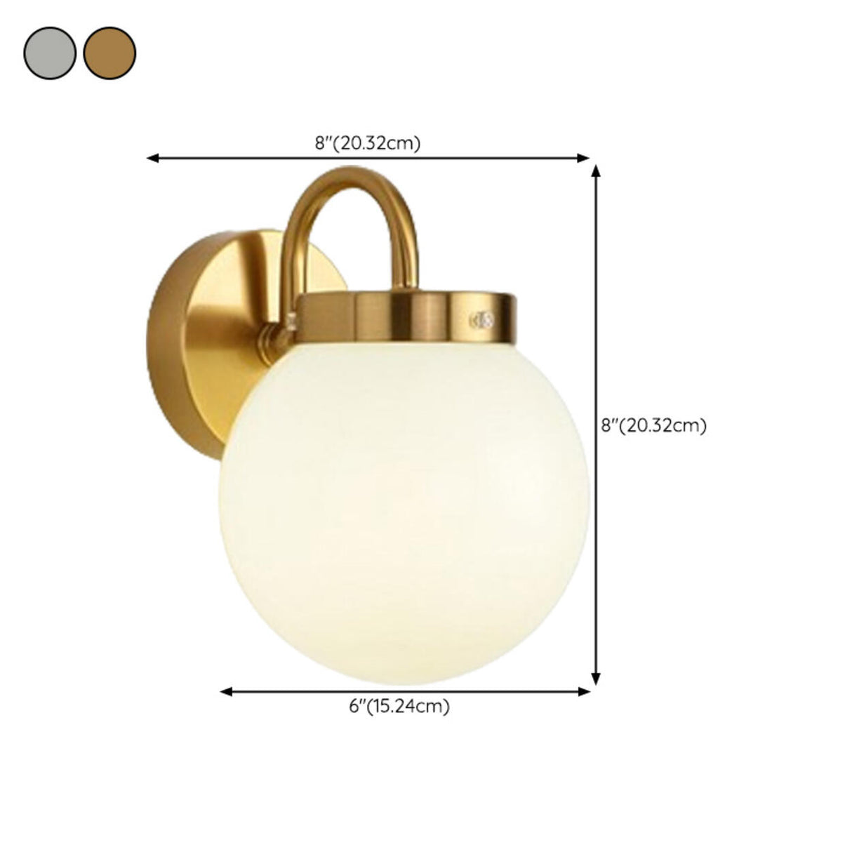 Silver Ribbed Glass Globe Bedside LED Wall Sconce 