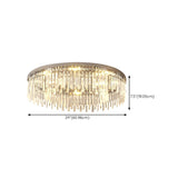 Silver Round Crystal Strip Flush Mount Ceiling Light Image - 19