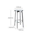 Silver Round Stainless Steel Backless Bar Stool 29 Inch #size