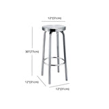 Silver Round Stainless Steel Backless Bar Stool 29 Inch Image - 15