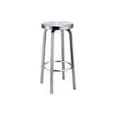 Silver Round Stainless Steel Backless Bar Stool 29 Inch Image - 2