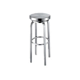 Silver Round Stainless Steel Backless Bar Stool 29 Inch Image - 8