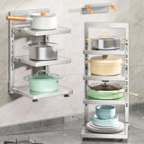 Silver Stainless Steel Narrow Baker's Rack with Shelves Image - 4