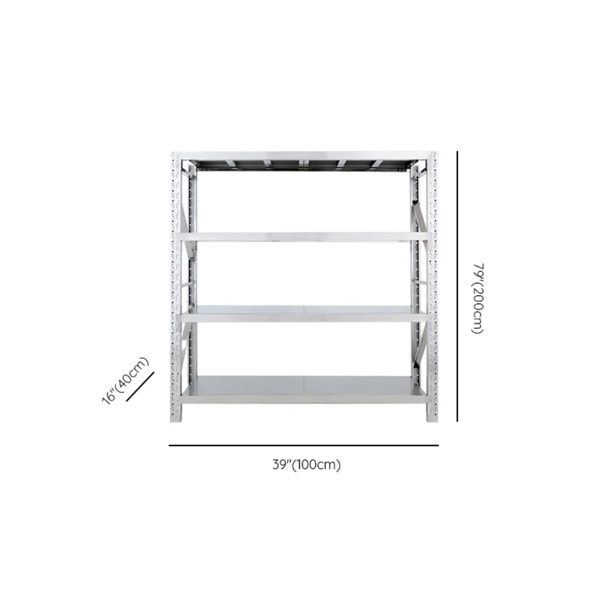 Silver Steel 4-Tier Heavy-Duty Garage Storage Shelves Image - 10