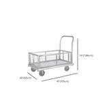 Silver Steel Brake Wheel Utility Cart with Shelves Image - 15