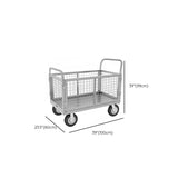 Silver Steel Brake Wheel Utility Cart with Shelves Image - 16