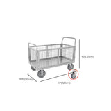 Silver Steel Brake Wheel Utility Cart with Shelves Image - 18