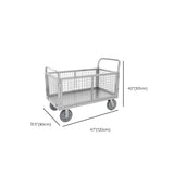 Silver Steel Brake Wheel Utility Cart with Shelves Image - 19