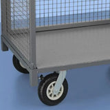 Silver Steel Brake Wheel Utility Cart with Shelves Image - 5