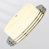 Silver White Glass Cylinder Flush Mount Ceiling Light Image - 10