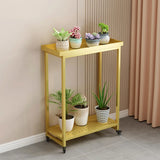 Simple 2 Tier Rectangle Metal Sliding Plant Stand White Image - 22