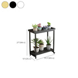 Simple 2 Tier Rectangle Metal Sliding Plant Stand White Image - 35