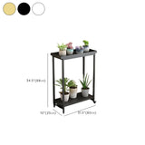 Simple 2 Tier Rectangle Metal Sliding Plant Stand White Image - 40