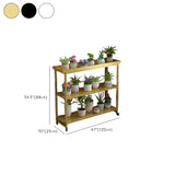 Simple 2 Tier Rectangle Metal Sliding Plant Stand White Image - 45