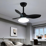 Simple 3 Blade Modern Remote Ceiling Fan with LED Light Image - 13