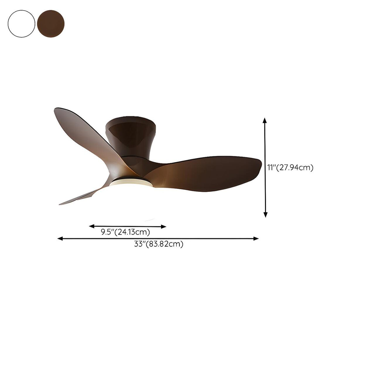 Simple 3 Blade Modern Remote Ceiling Fan with LED Light Image - 18