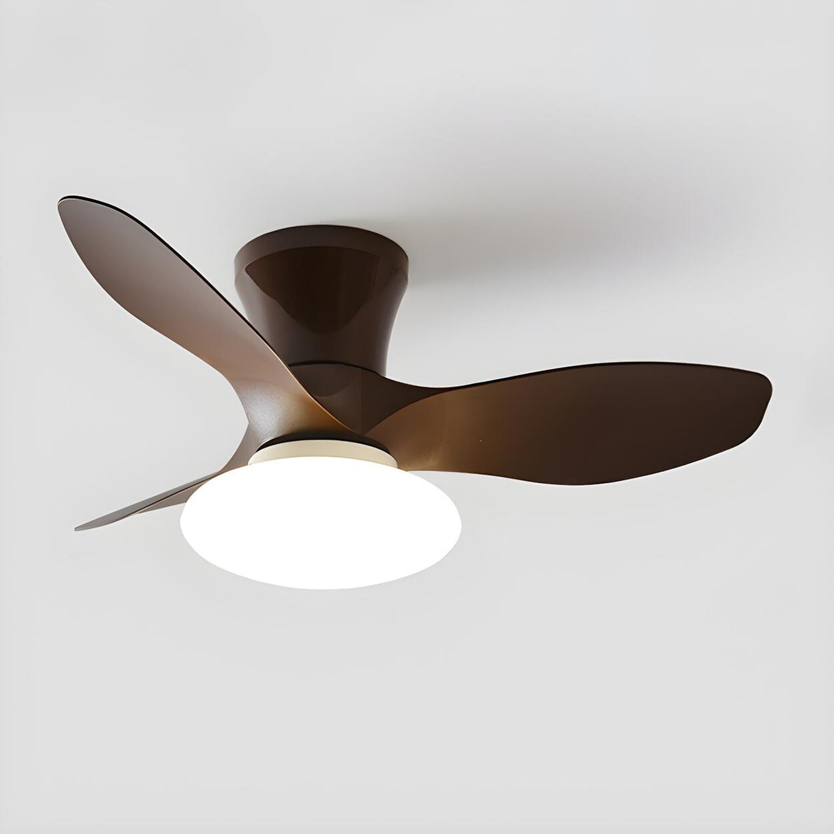 Simple 3 Blade Modern Remote Ceiling Fan with LED Light Image - 7